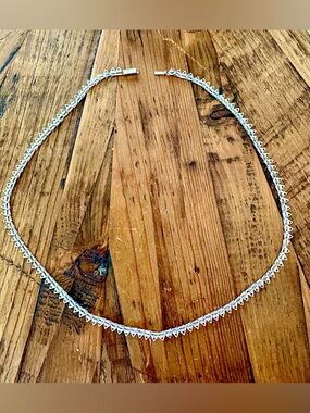 Vintage sterling silver  art deco triangle link necklace